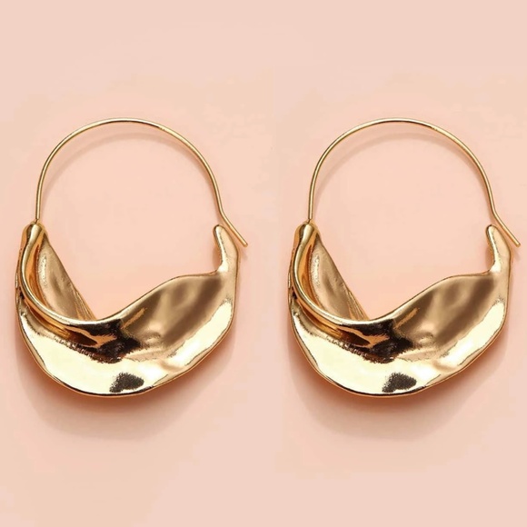 Large Hoop Statement Earrings - Picture 2 of 6